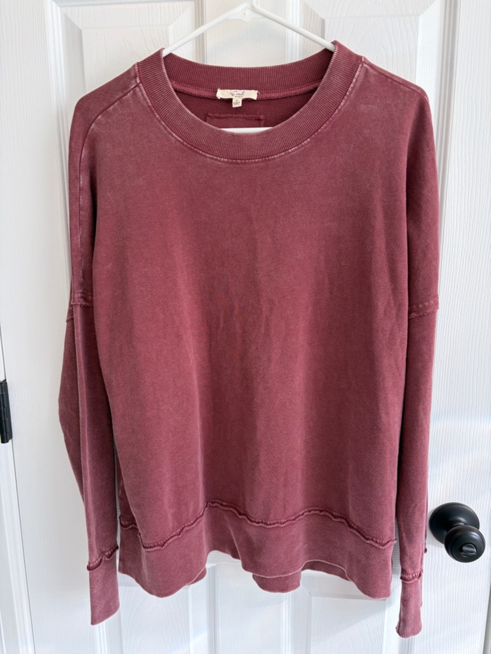 easel mineral Washed burgundy Crewneck Sweatshirt